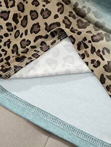 大尺碼女款舒適拼接漸層豹紋圓領細肩帶背心，休閒日常穿著與度假適用無袖背心上衣 - 彩色 - 查看 6