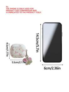 Dainty Pink Rose Floral Earphone Case With Tulip Pendant, Coquette Cover For Gen 1/2/3/4 & Pro Series - Multicolor - View 3