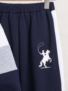 SHEIN 兒童青少年男孩休閒酷感舒適長袖連帽衛衣與長褲套裝 - 彩色 - 查看 6