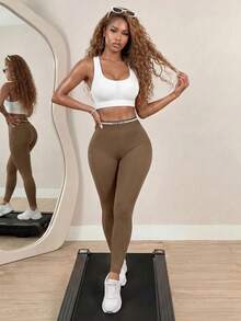 SHEIN BamGlam Women's Casual Sports Mesh Bra(Seamless)White Bra Workout Top Built In Open Back Seamless Tops White Women Glowmode Sport - White - View 5