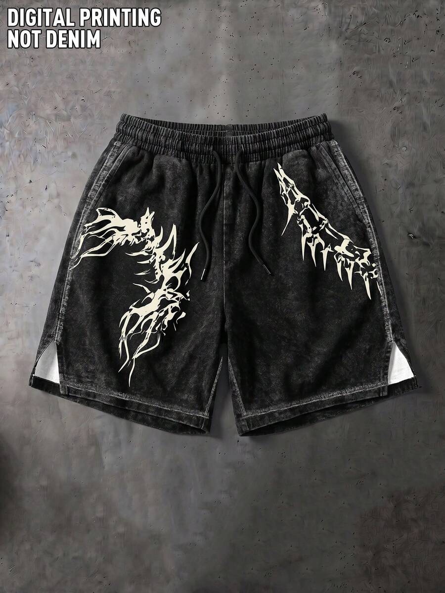 Gym Rark Men's Denim Effect Print Sports Shorts - Multicolor - View 1