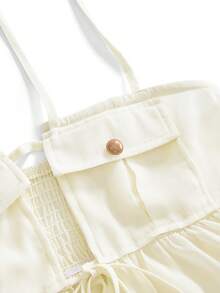 Sweetness Spring Summer Autumn Women's Sexy Fairy Fairycore Hollow-Out Chiffon Tank Top With Front Pocket Asymmetrical Hem Night Out Holiday Cream White - Apricot - View 10