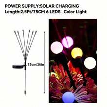 Solar Garden Lights, 1pc 6/8/10LED Solar Outdoor Swaying Lights, Waterproof Firefly Lights For Patio Pathway Outdoor Decor, Premium Bulb Base&Vary In Lenth - multicolor - View 10
