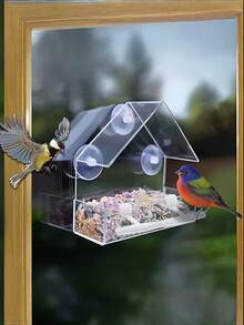 Outdoor Bird Feeder With Strong Suction Cup, Transparent Outdoor Bird Feeder, Weather-Resistant Outdoor Bird Feeder Suitable For Outdoor, Garden, Balcony - Pay Attention to Choosing the Style You Need. - View 5