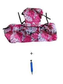 1pc Floating Pool Lounge Chair, Adult Inflatable Pool Hammock Chair, Pool Floating Bed Chair, Floating Pool Sofa With Blue Floral Pattern, Suitable For Summer Pool Party - Multicolor - View 13