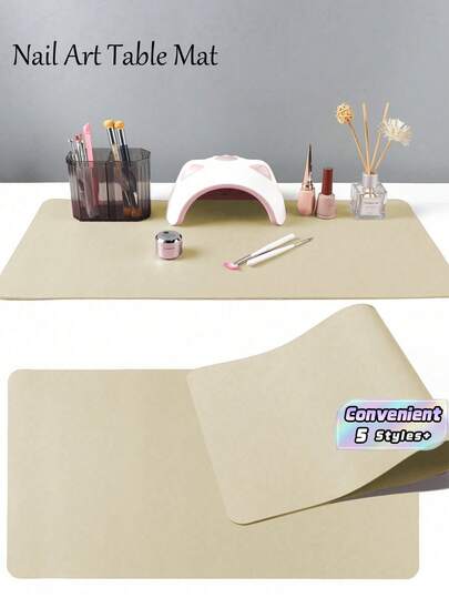 Wasserdichte und langanhaltend Nagelkunst-Tischmatte, hergestellt aus wasserdichtem und weichem PU-Leder, entworfen für Studio-Tischplatten und faltbare Nagelkunst-Armlehnen. Ideal für Nagelkünstler in Salons und für den Heimgebrauch.