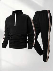 SHEIN Loose Comfortable Long Sleeve Hoodie Set, Suitable For Autumn/Winter - Multicolor - View 5