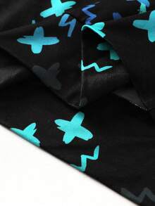 SHEIN Teen Boy Cartoon Glow-In-The-Dark Print Hoodie & Sweatpants Set - Multicolor - View 8