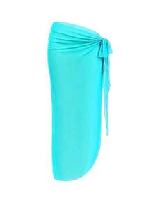 Swim Oasis Women's Oasis One-Piece Turquoise Blue Swimsuit Set, Elegant Breezy Sexy High-End Vacation Evening Style, Multi-Ruffle Halter Neck Strap Beach Summer - Mint Blue - View 7