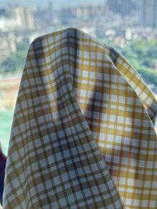 SHEIN Atasan Kemeja Lengan Pendek Kotak-kotak Tenun Kasual untuk Remaja Perempuan - Kuning - View 9