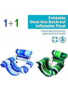 1pc Floating Pool Lounge Chair, Adult Inflatable Pool Hammock Chair, Pool Floating Bed Chair, Floating Pool Sofa With Blue Floral Pattern, Suitable For Summer Pool Party - multicolor - View 6