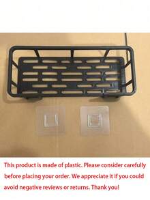 Rak Sudut Kamar Mandi, Rak Penyimpanan Plastik Kamar Mandi, Rak Kamar Mandi Dalam Ruangan, Tempat Sampo Dinding Kamar Mandi, Kotak Penyimpanan Dapur & Kamar Mandi, Keranjang Mandi, - Organizer Sabun Mandi dan Kosmetik - Mudah Dipasang, Desain Anti-Selip - Hitam - View 3