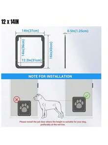 1PC Cat Door For Screen Door Magnetic Self Closing Lockable Small Pet Door For Sliding Door Window Screen Black Easy Install Indoor Outdoor Pet Access - one-size - View 9