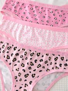 Tween Girl Pink Leopard Print Mixed Underwear 7pcs/Pack - Multicolor - View 5