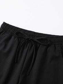 TaskEZ Conjunto de Uniforme de Fregado con Top de Manga Corta & Pantalones Largos - Negro - Ver 6