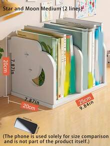 1 Desktop Storage Rack, Office File Rack, Dormitory Simple Bookshelf, Desktop Textbook Classification Rack, File Storage Rack, Bookshelf Gift - White - View 4