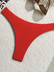 Swim SXY Women's Solid Color Ruched Triangle Bikini Bottom, Suitable For Summer Vacation And Beach - Multicolor - View 4