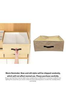 1pc Gray Clothing Storage Box, Pants Storage Box, Divided Storage Organizer, Wardrobe Storage, Double-Row Clothing & Pants Storage Box, Suitable For Home Storage & Organization, Holiday Decoration, Room Decoration, Bedroom Decoration, Can Store - Beige - View 8
