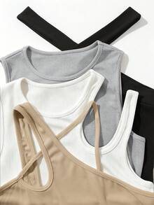 SHEIN Unity 女款純色休閒百搭日常穿搭連身衣 - 彩色 - 查看 5