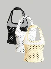 DrmWander This Stylish, Patchwork Polka-Dot Vest For Women Is A Casual, Versatile Piece Perfect For Dates. - Multicolor - View 2