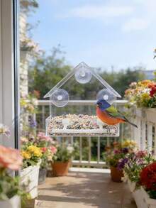 Outdoor Bird Feeder With Strong Suction Cup, Transparent Outdoor Bird Feeder, Weather-Resistant Outdoor Bird Feeder Suitable For Outdoor, Garden, Balcony - Pay Attention to Choosing the Style You Need. - View 2