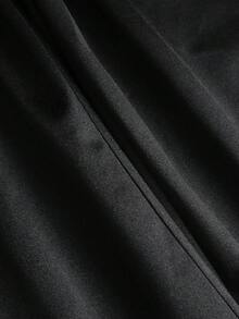 Sweetra Y2K 性感蕾絲拼接百搭修身寬腿兩件套 - 黑色 - 查看 5