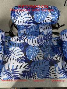 1pc Floating Pool Lounge Chair, Adult Inflatable Pool Hammock Chair, Pool Floating Bed Chair, Floating Pool Sofa With Blue Floral Pattern, Suitable For Summer Pool Party - Multicolor - View 10