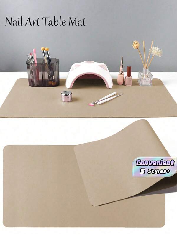 Waterproof And Durable Nail Art Table Mat, Made Of Waterproof And Soft PU Leather, Designed For Studio Tabletops And Foldable Nail Art Armrests. Ideal For Nail Artists In Salons And For Home Use.