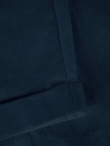 EMERY ROSE Pantalones largos casuales de algodón puro de unicolor con bolsillos y cierre de botones para mujer de talla grande - Azul Marino - Ver 3