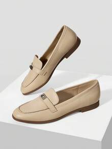 MOTF WOMEN SUEDETTE METAL DECOR FLATS FOR CHRISTMAS SPRING SHOES - Apricot - View 8