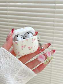 Dainty Pink Rose Floral Earphone Case With Tulip Pendant, Coquette Cover For Gen 1/2/3/4 & Pro Series - Multicolor - View 9