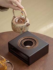 1Pc Teapot Warmer Stand With Candle For Heating And Warming Tea, Portable Teapot Heating Base, Non-Electric Heat Preservation Accessory, Ideal For Tabletop Tea Brewing, Creates An Amazing Cozy Atmosphere - Multicolor - View 6