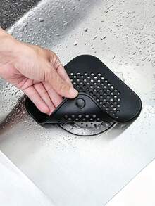 5Pcs Black Anti-Clog Drain Filter, Hair Debris Catcher For Kitchen Sink Bathtub Shower, Soft Rubber Non-Slip Drain Cover, Durable Plastic Strainer, Easy Clean Drain Protector, Essential For Kitchen & Bathroom - Multicolor - View 2