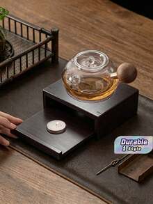 1Pc Teapot Warmer Stand With Candle For Heating And Warming Tea, Portable Teapot Heating Base, Non-Electric Heat Preservation Accessory, Ideal For Tabletop Tea Brewing, Creates An Amazing Cozy Atmosphere - Multicolor - View 1