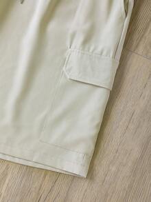 Manfinity Dauomo 3 Pcs Men's Summer Casual Solid Color Cargo Shorts Set - Multicolor - View 7