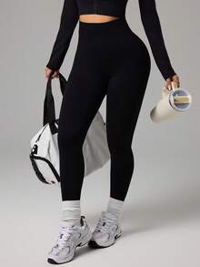 Slayform Slayform Women's High Waist Tummy Control Butt Lifting Workout Leggings, Suitable For Exercise, Running, Yoga - Black - View 2