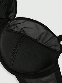 SHAPORA Sujetador con aros de malla patchwork para mujer talla grande con relleno, efecto push-up y elevador, efecto reductor para busto grande, 1 pieza - Negro - Ver 7