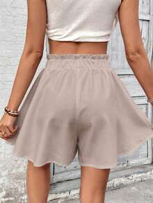 EMERY ROSE Pantalones cortos de verano casuales y cómodos con volantes para mujer de talla grande - Multicolor - Ver 2