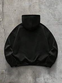 AXEPEAK 美式風格解構曲面開衩休閒連帽衛衣 - 彩色 - 查看 2