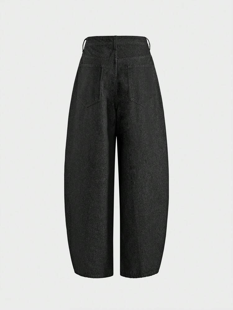 AXEPEAK Jeans de mezclilla casuales versátiles para uso diario con botones y pliegues para hombres - Negro - Añade 3