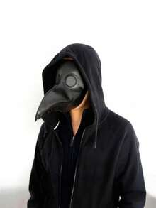 黑色萬聖節鳥喙面具，熱門蒸汽龐克瘟疫醫生鳥喙面具 - 查看 2