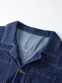 GlowEve CURVE Plus Size Women's Button Casual Daily Denim Overalls - Dark Wash - View 3