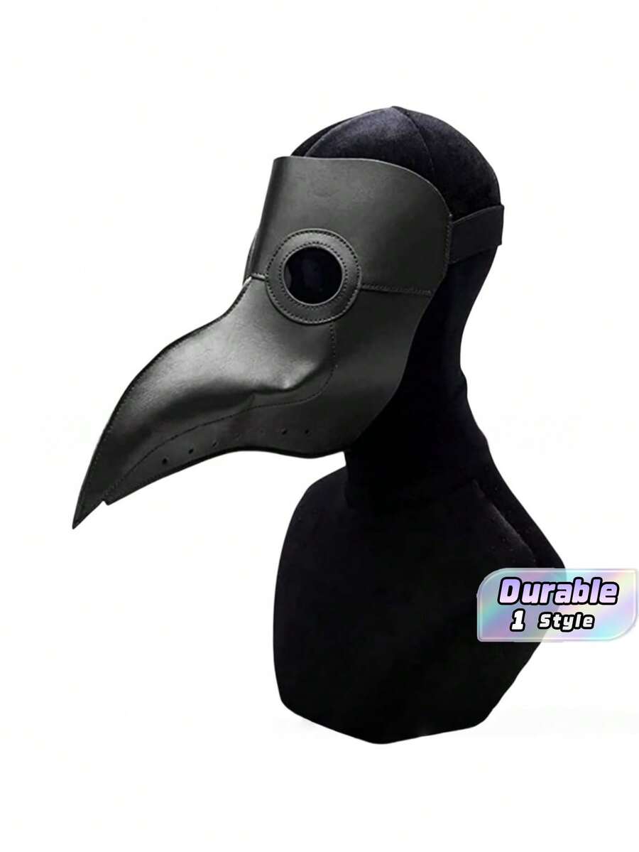 黑色萬聖節鳥喙面具，熱門蒸汽龐克瘟疫醫生鳥喙面具 - 查看 1