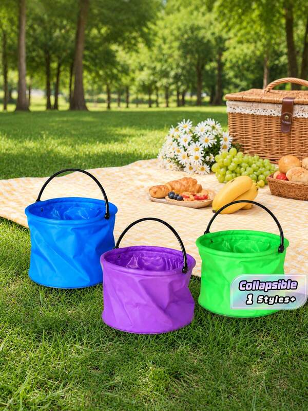 3 szt. składane mini wiaderka, składane wiaderko z PVC do wody na plażę, wędkowanie, camping i podróże, wielofunkcyjne przenośne wiaderko do ogrodnictwa, podlewania, sprzątania, malowania, basenu, pikniku i na zewnątrz