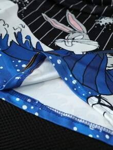 DrmWander LOONEY TUNES X SHEIN 大尺碼女款圓領字母卡通條紋印花短袖T恤 - 彩色 - 查看 7