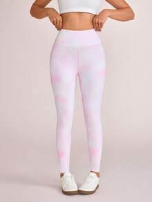SHEIN Sovereign Charm 女款高腰休閒百搭日常旅行運動緊身內搭褲 - 粉色 - 查看 3