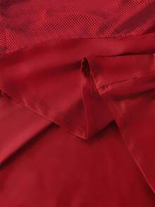 SHEIN Sovereign Charm 女款極簡短版長袖連帽運動運動衫時尚款 - 紅色 - 查看 7