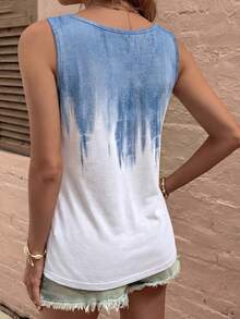 SHEIN Women's Spring/Summer New Hot-Selling Gradient Print Pattern Casual Versatile Tank Top - Multicolor - View 2