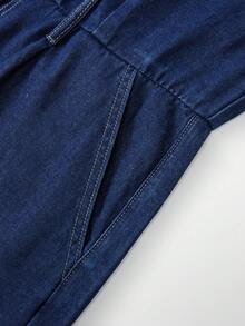 GlowEve CURVE Plus Size Women's Button Casual Daily Denim Overalls - Dark Wash - View 7