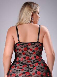 SpicyHot Conjunto de Lingerie Sexy Plus Size com Renda e Patchwork 2 Peças, Lingerie Sexy para Mulheres, Adulto, Lua de Mel, Quente, Noite de Encontro, Lingerie Sexy de Renda, Conjunto de Lingerie, Roupa Sexy - Preto - Visão 2